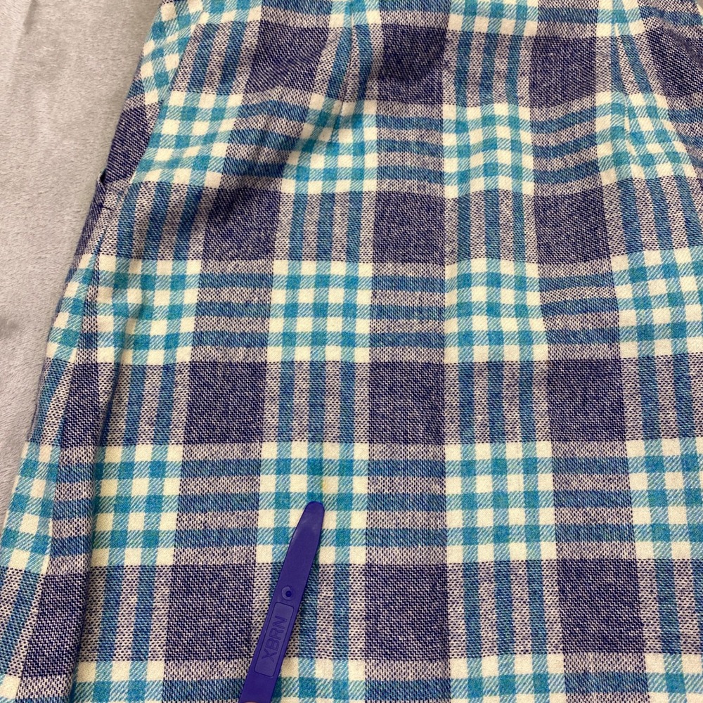 Vintage Pendleton Wool Maxi Skirt Blue Teal Plaid High Waist Size 8 Fits 23" USA - Picture 7 of 9